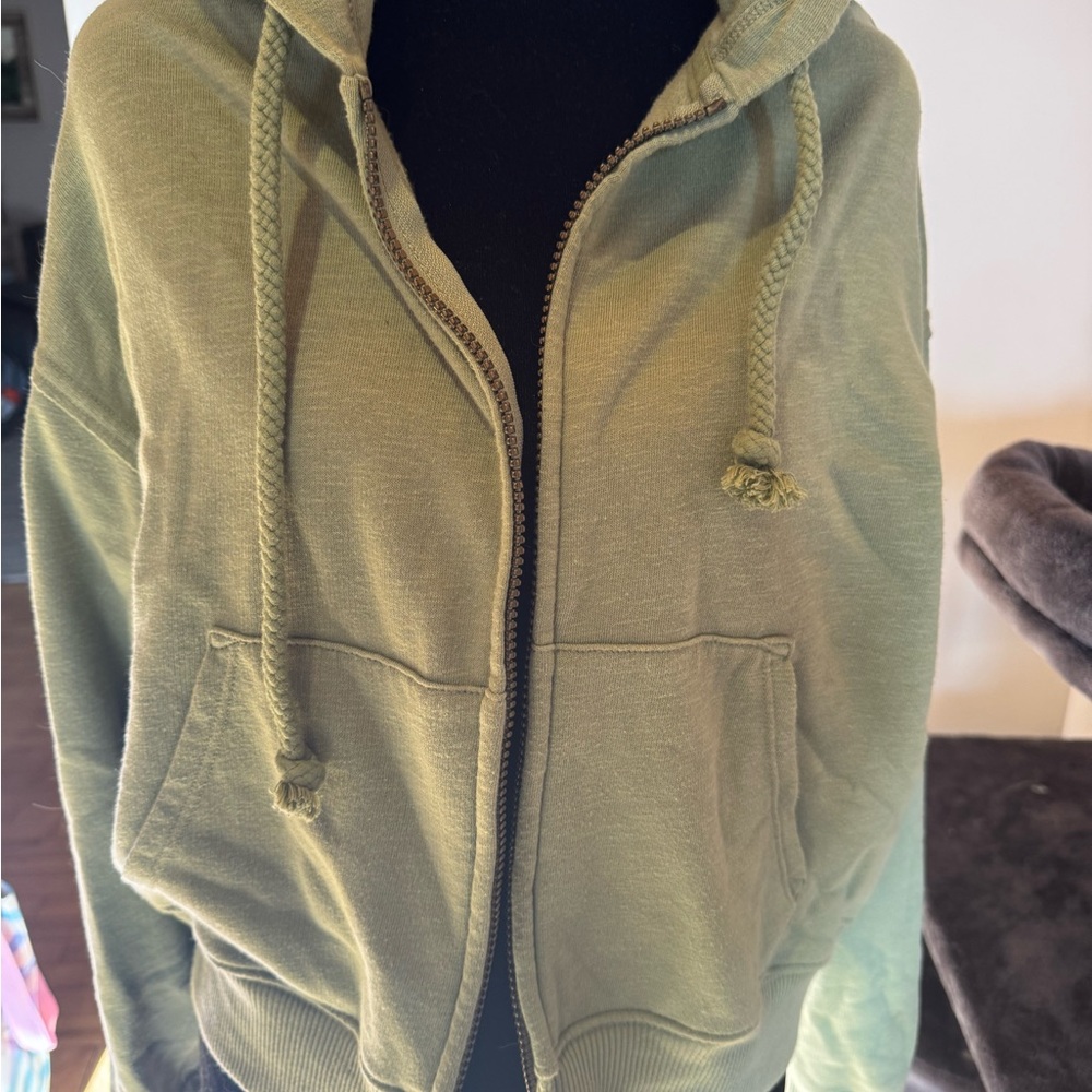 Green Zip-Up Hoodie